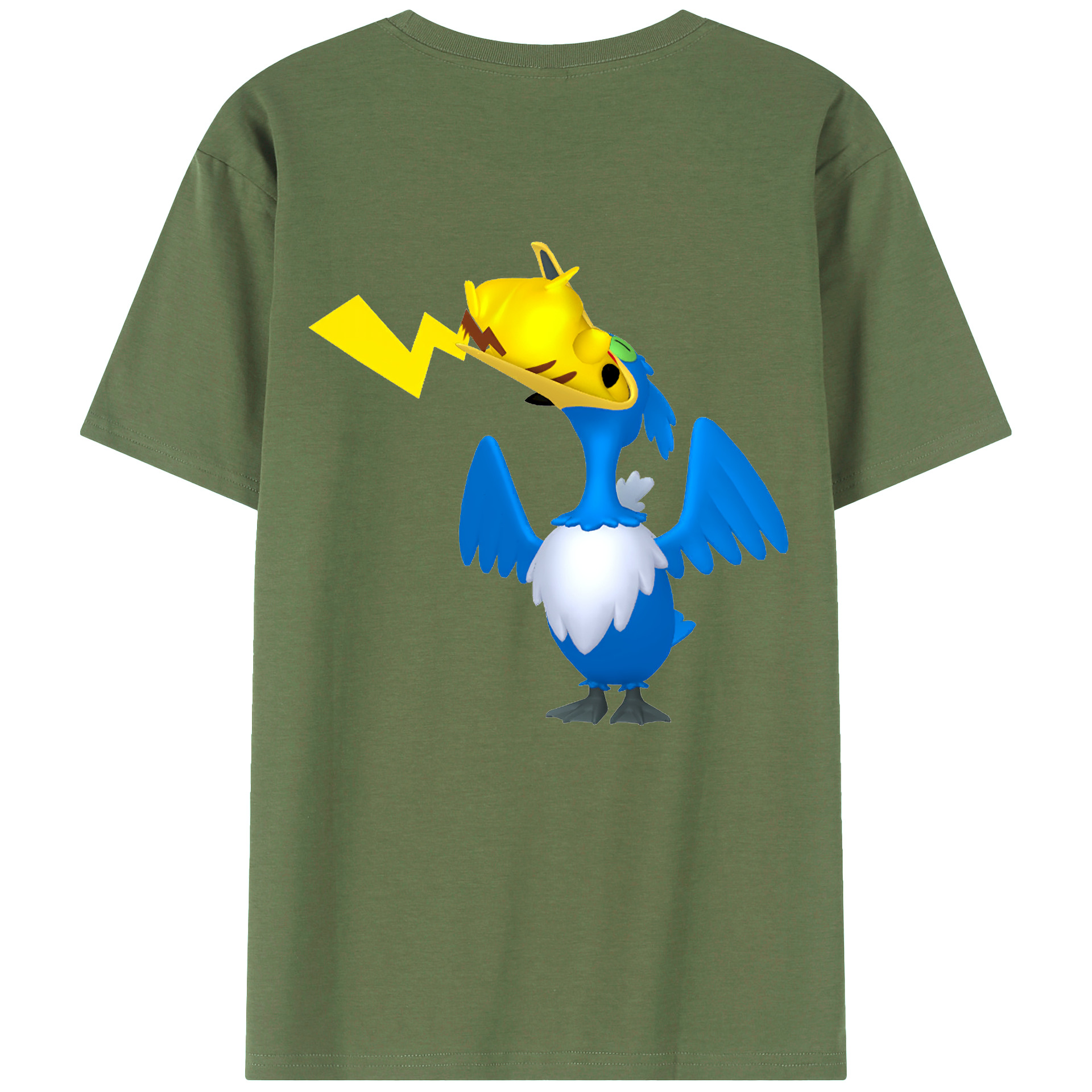 （画像用） ポケットモンスター Pokémon 綿100％ メンズ半袖Tシャツ（バックプリント） 通気性
